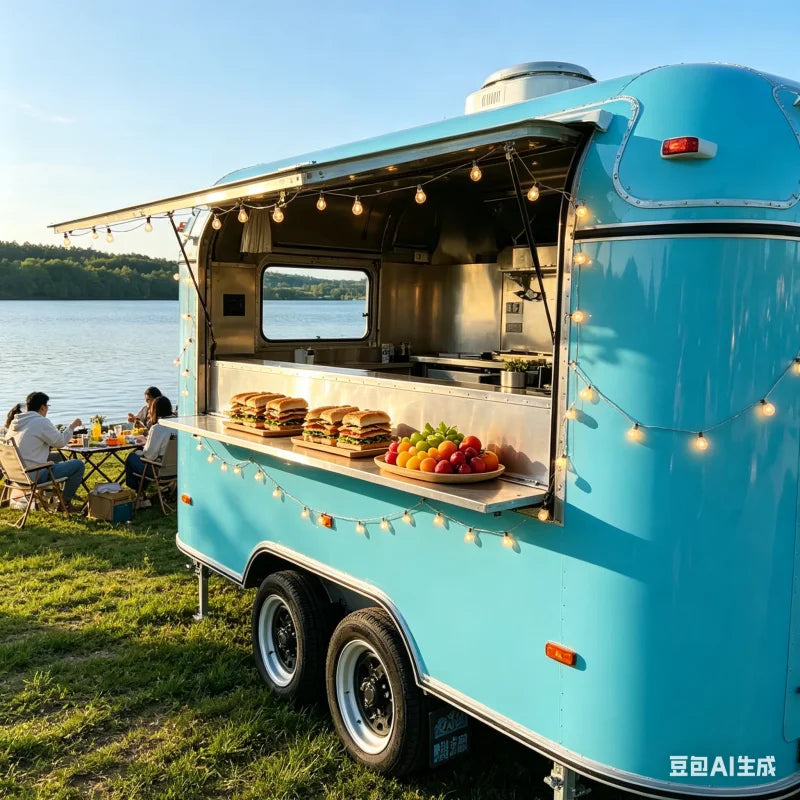 Mini Food Trailer – Pink Concession Cart Stainless Kitchen