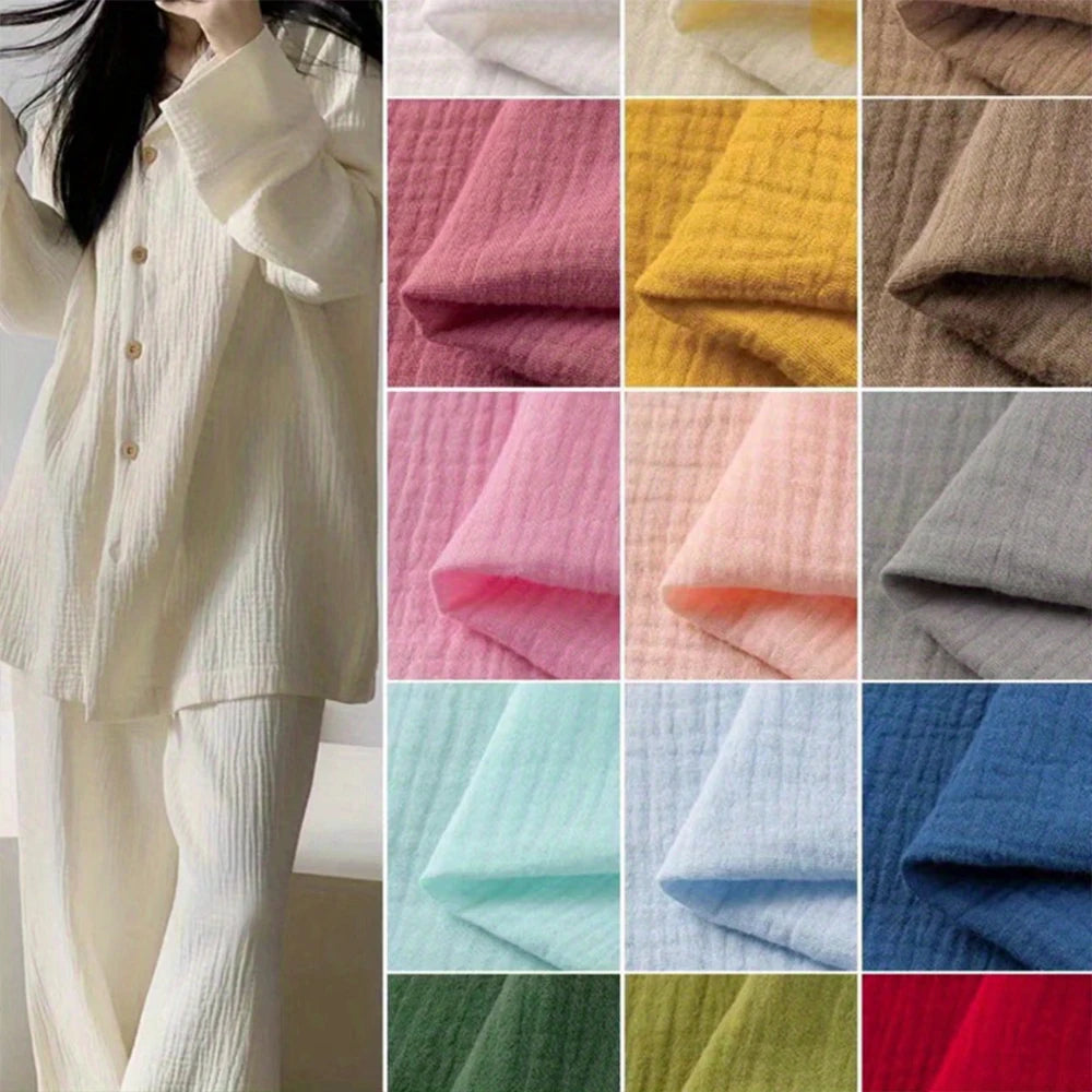 Wrinkle Double Layer Gauze Cotton Material Quilting Sewing Craft Fabric Table Runners Decor Cloth for Party Wedding Cheesecloth