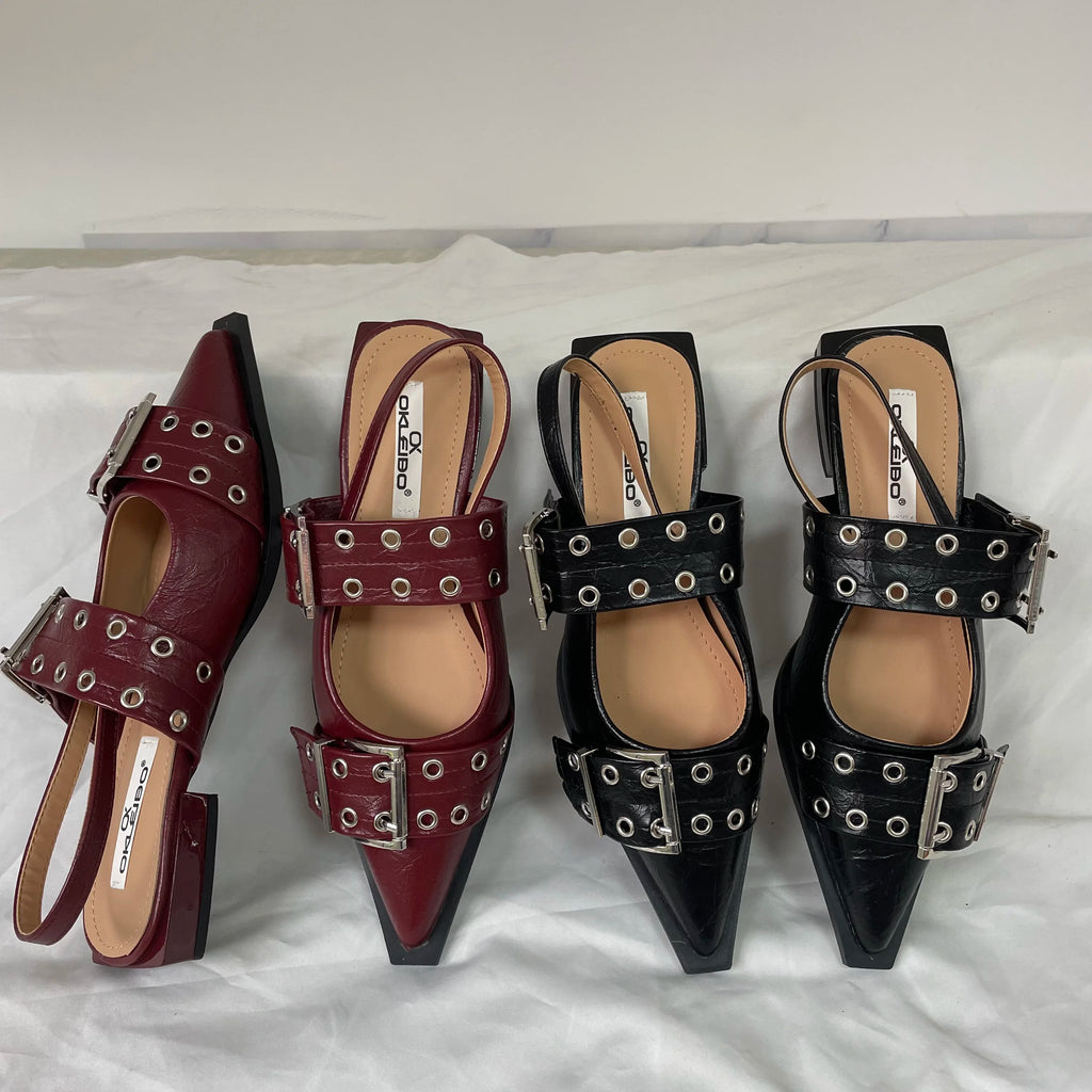 New Women Sandals Shoes Pointed Toe 2026 Spring Fashion Shallow Footwear Slingbacks Ladies Sandals Flats Shoes Big size