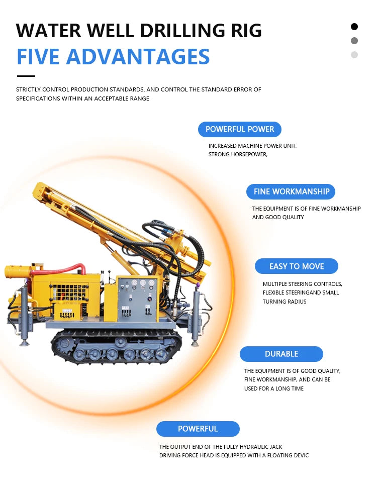 Hydraulic Water Well Drilling Rig - 500 m - Air/Water Drill