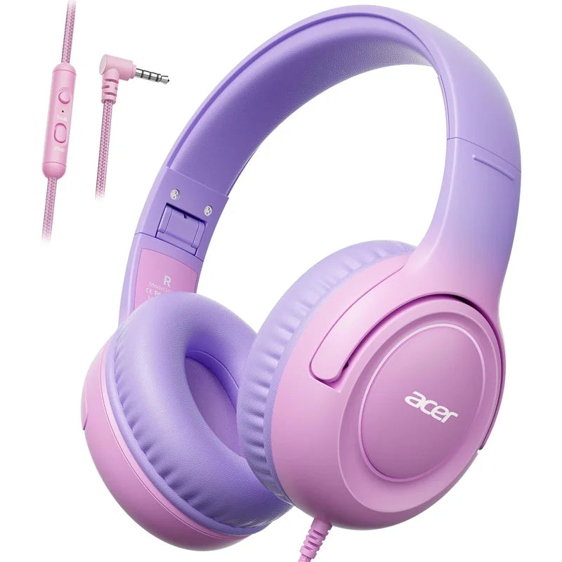 Acer HK03 Kids Wired Headphones Pink Volume Limiter 85dB