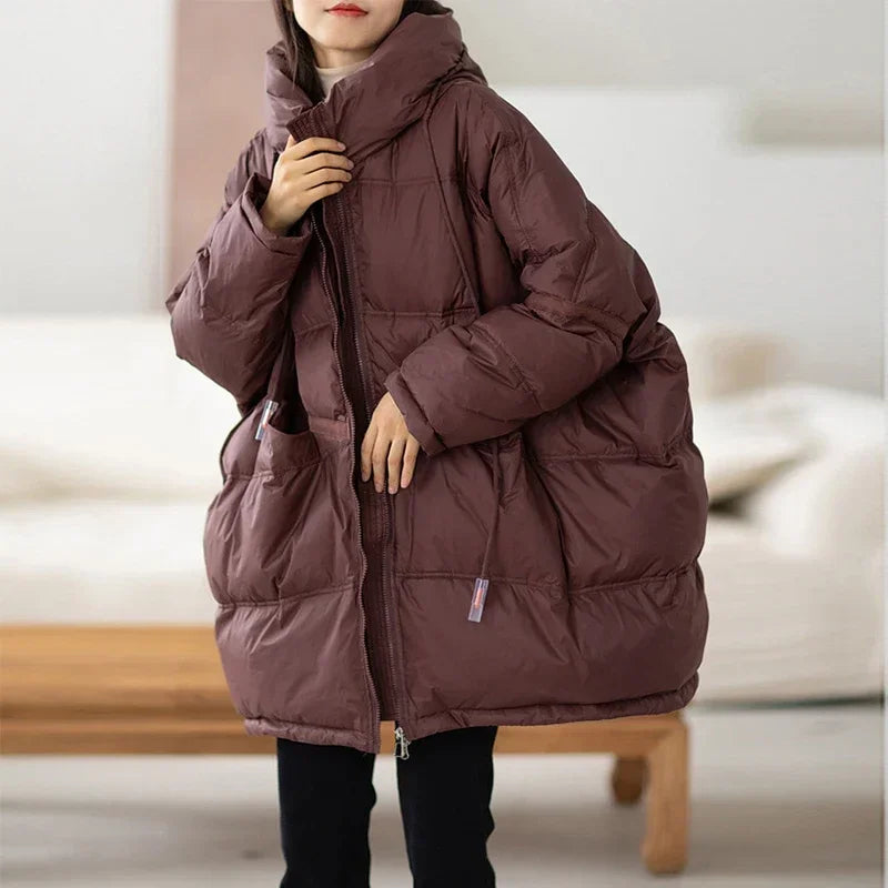 90% Duck Down Puffer Parka – Hooded Oversized Drawstring