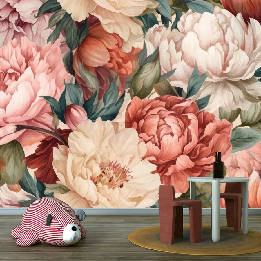 Custom Floral Nature Wall Mural – Peel & Stick or Non-Woven