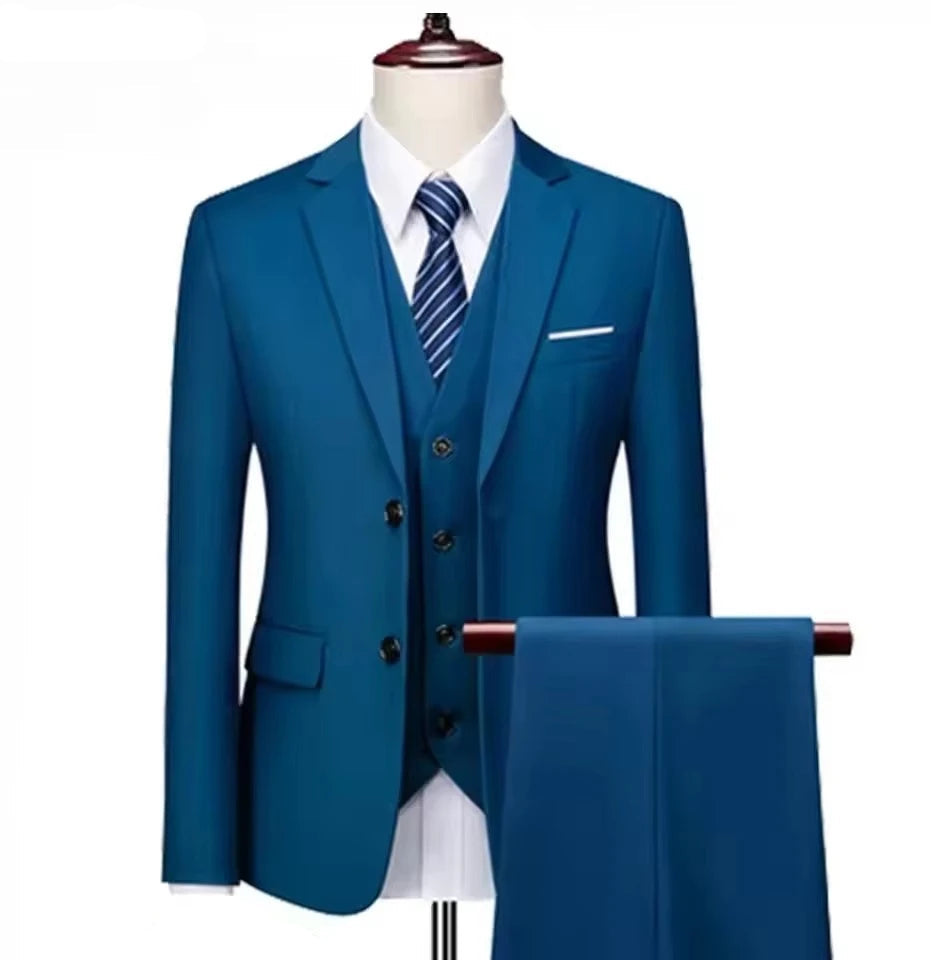 SUIT SET - 3-Piece & 2-Piece Men's Formal Suit - Dress Sharp, Stand Out