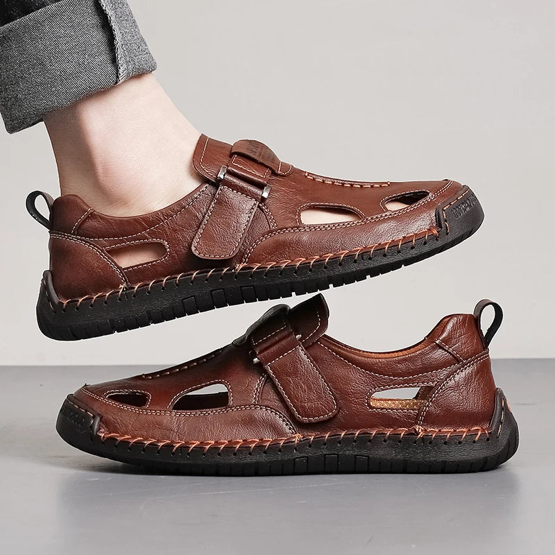 ROMAN TIDE - Men's Handmade Leather Roman Sandals - Beach, Outdoor & Water Trekking