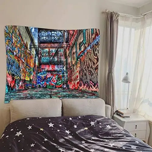 Vibrant Graffiti Tapestry - Street Art - Urban Wall