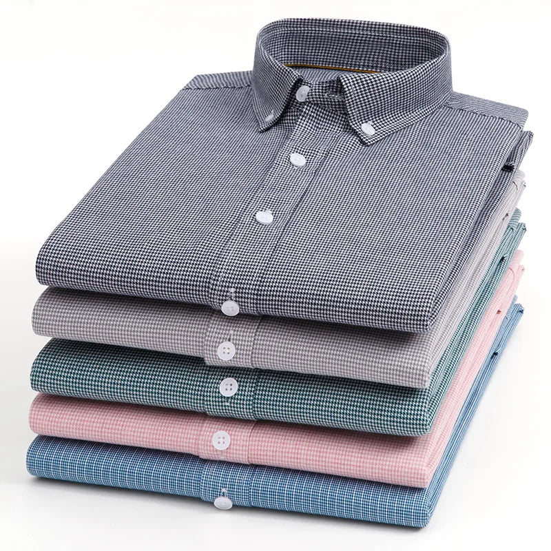 OXFORD CLASSIC - Men's Cotton Plaid Shirt - Slim Fit, Timeless Pattern
