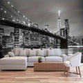 CITY LIGHTS NIGHT TAPESTRY - B&W Urban Print, 9 Sizes - Dark Walls