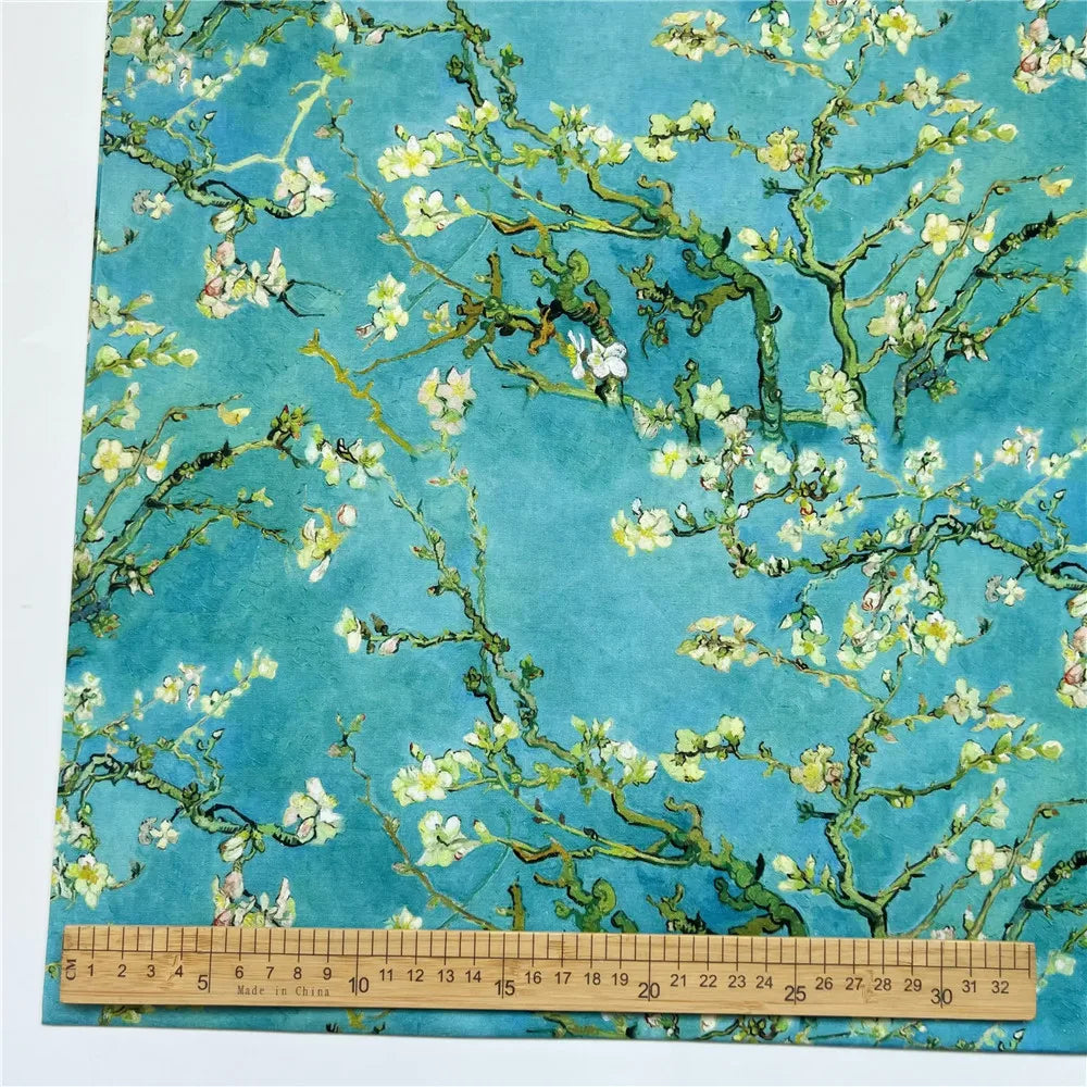 OIL PAINTING PRINT COTTON FABRIC - 105cm Wide, 20 Designs - Craft Canvas