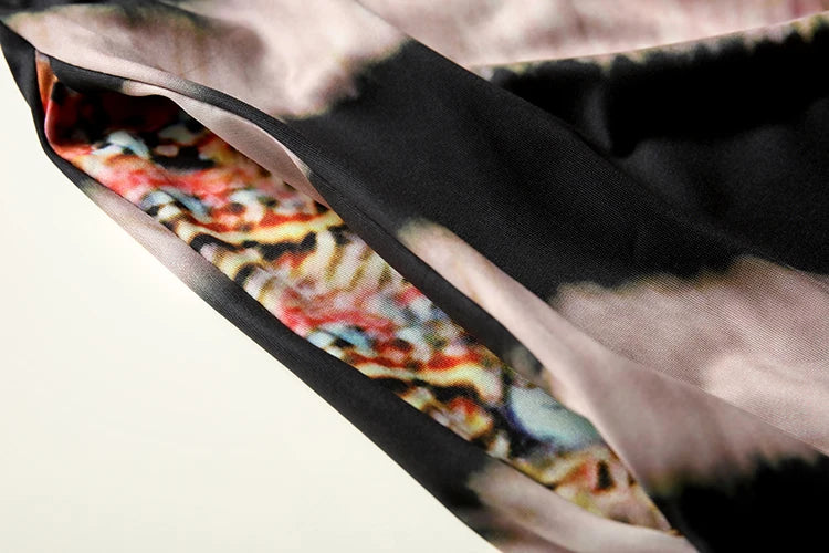 The New Sleeveless European and N Women's Dress V-neck Flower Retro Print Dress