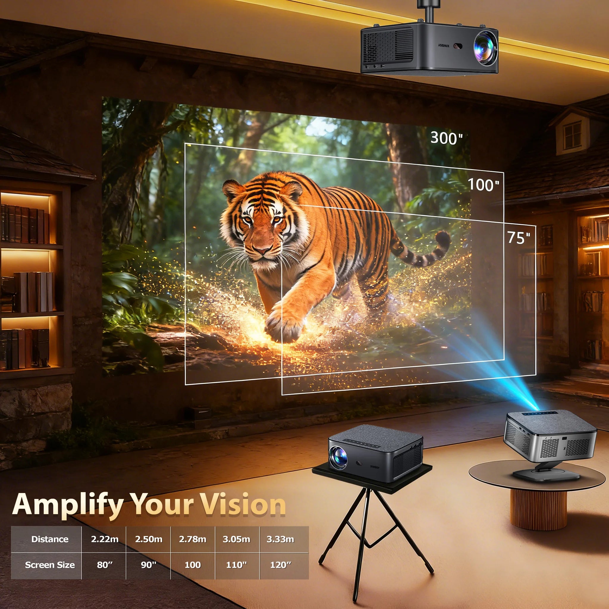 4K Home Cinema Projector Google TV 360° Rotation BT5.4