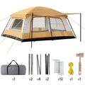Outdoor Camping Tent 4-6 Person Double Layer 2 Room Waterproof Windproof