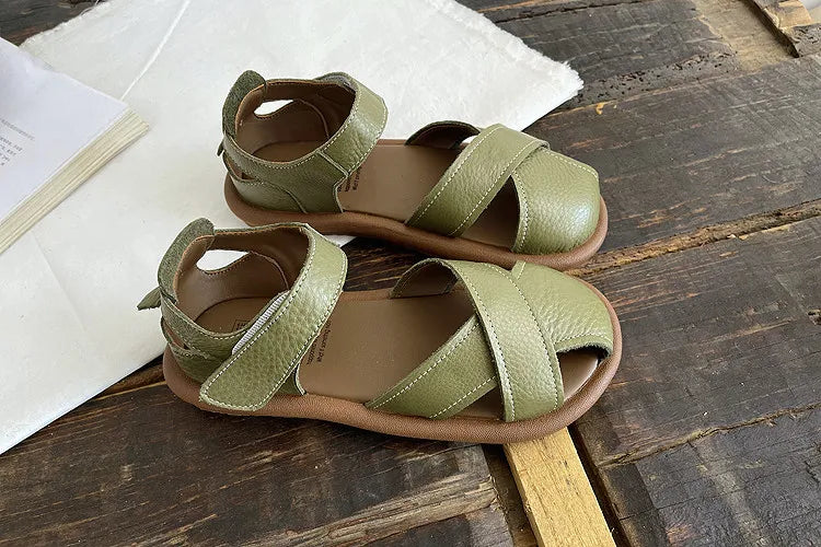 Careaymade-Genuine leather soft surfaces comfortable sandals,original big women's shoes,summer hollowed out women beach shoes