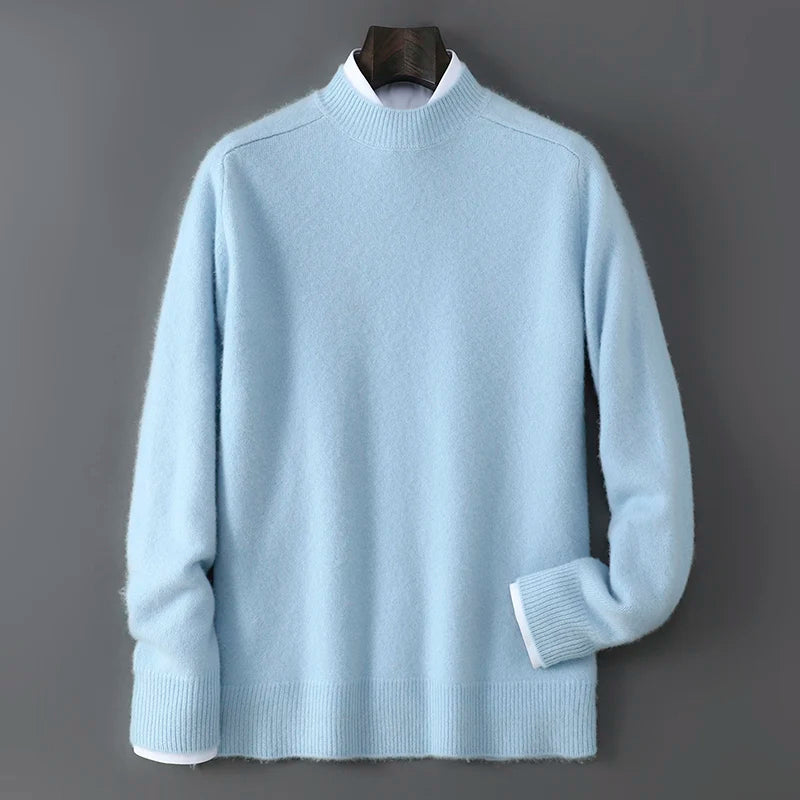 WOOL MOCK - Men's 100% Australian Wool Half Turtleneck Sweater - 15 Colors, S–XL