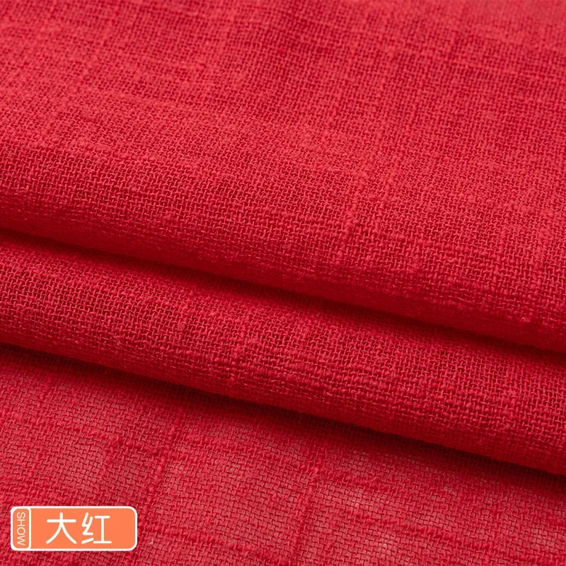 Soft Thin Linen Cotton Fabric Solid Color Organic Material Pure Natural Flax For Sewing Handmade Clothes Patchwork Fabric