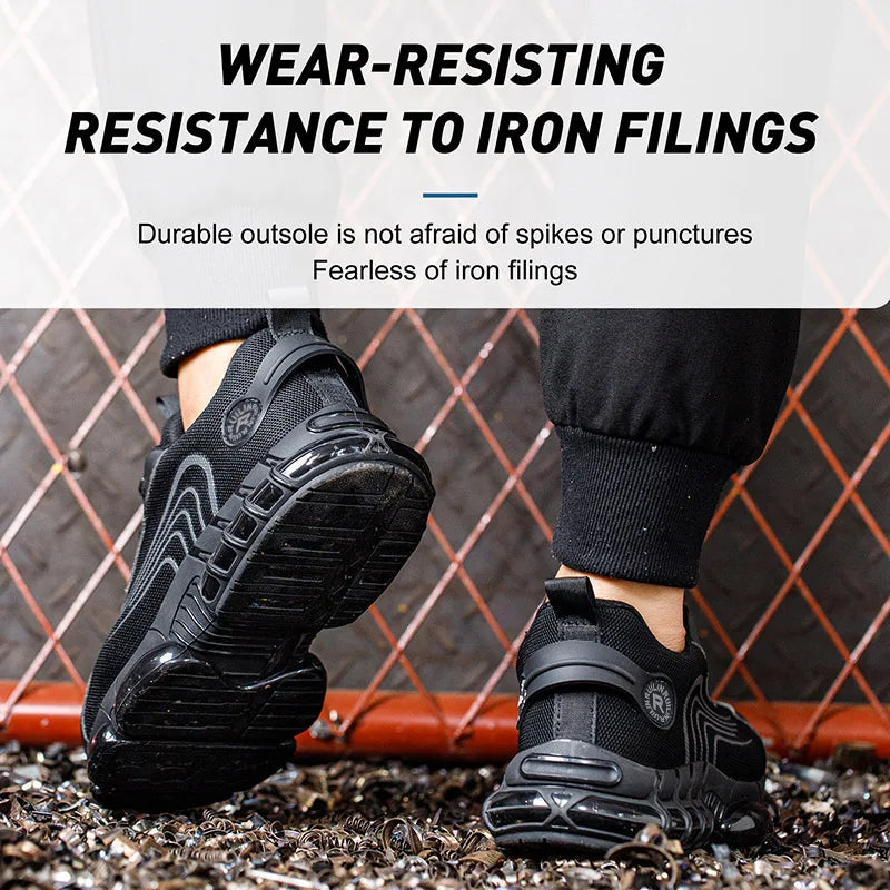 SAFETY WORK BOOTS - Men's Steel Toe Anti-Puncture Slip-On Shoes - Tough All Day, Every Day