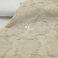 Off White Fringe Cutout Flower Jacquard Linen Cotton Fabric Dress Coat Tablecloth Handmade DIY Home Sewing Designer Fashion