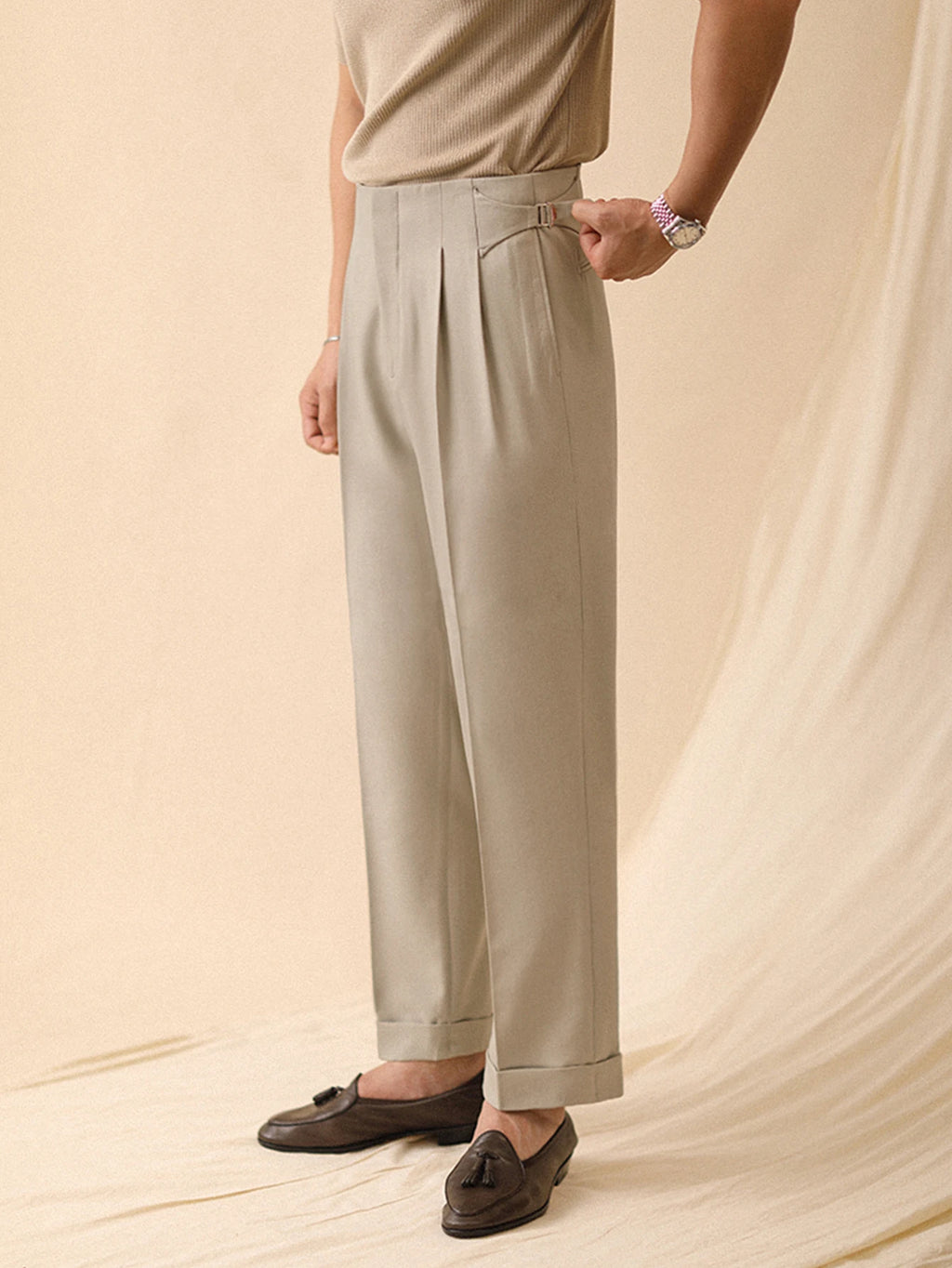 NAPOLI WIDE - Men's Pleated Wide Leg Trousers - Italian Style, 3 Colors, S–XXL