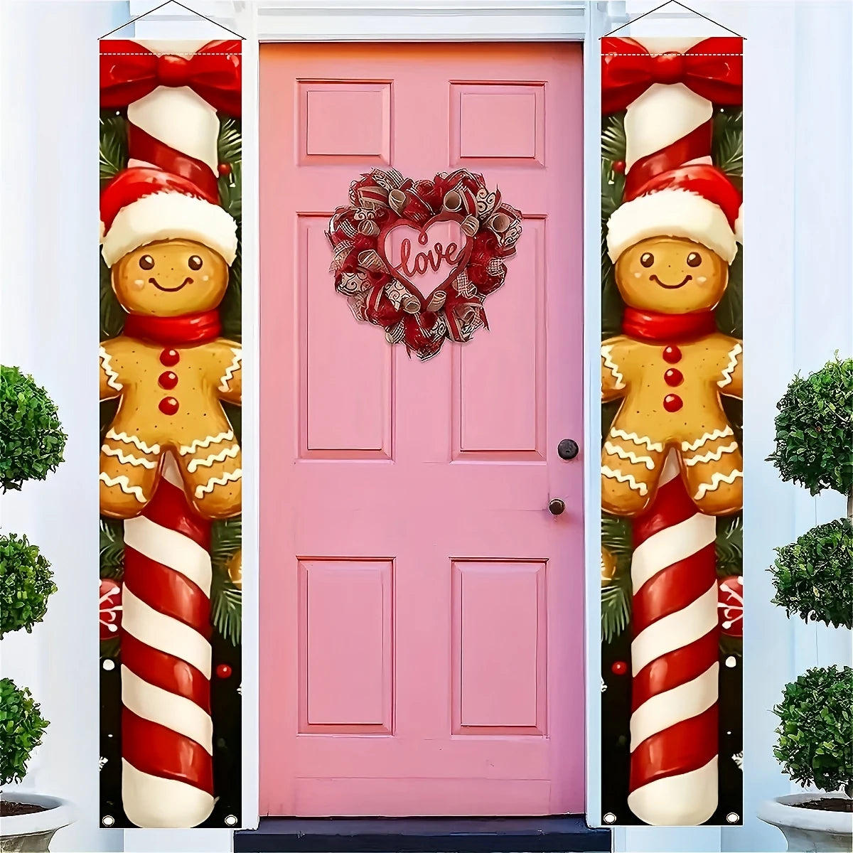 Merry Christmas Door Banner - Polyester - Festive Welcome