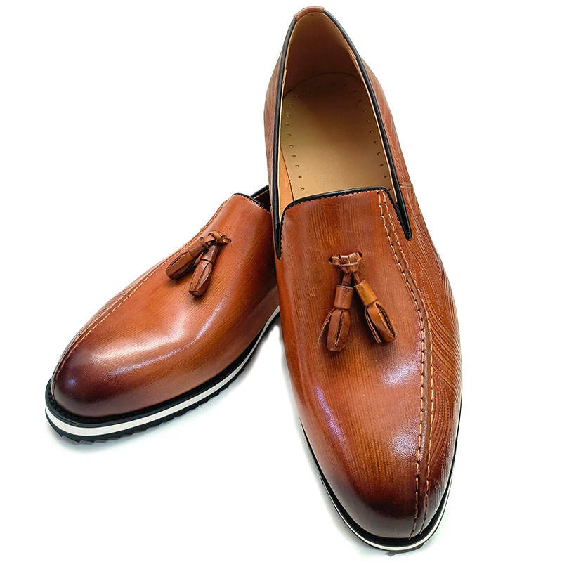 EVA STRIDE - Men's Genuine Leather Office Casual Shoes - Breathable EVA Rubber Sole