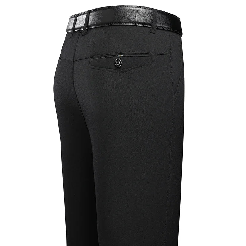 LINEN EASE - Men's Office Straight Pants - Elastic Waist, Wrinkle Resistant, 4 Colors