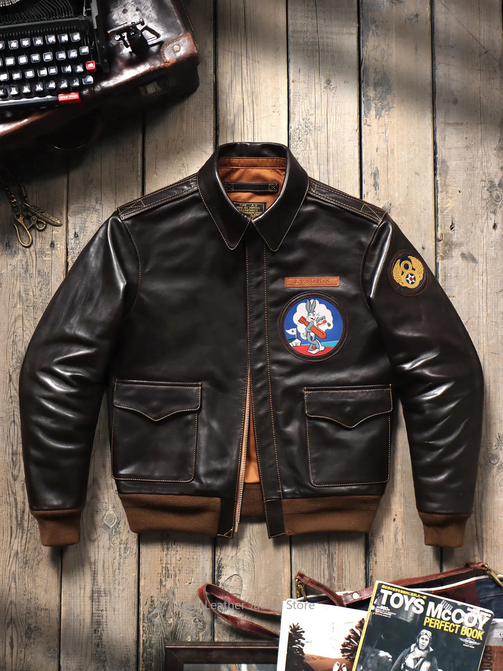 A2 MEMPHIS - Men's Genuine Horsehide A2 Vintage Leather Jacket - S–5XL