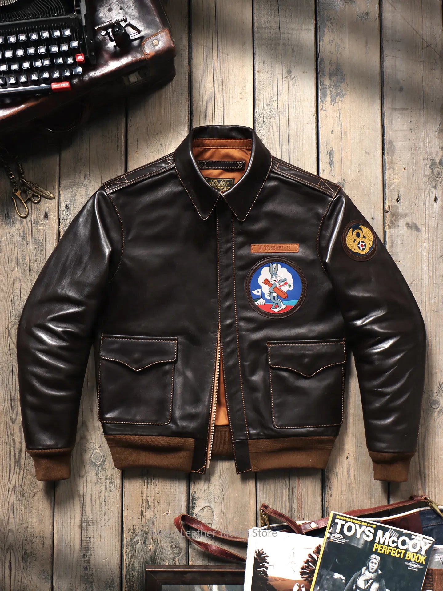 A2 MEMPHIS - Men's Genuine Horsehide A2 Vintage Leather Jacket - S–5XL
