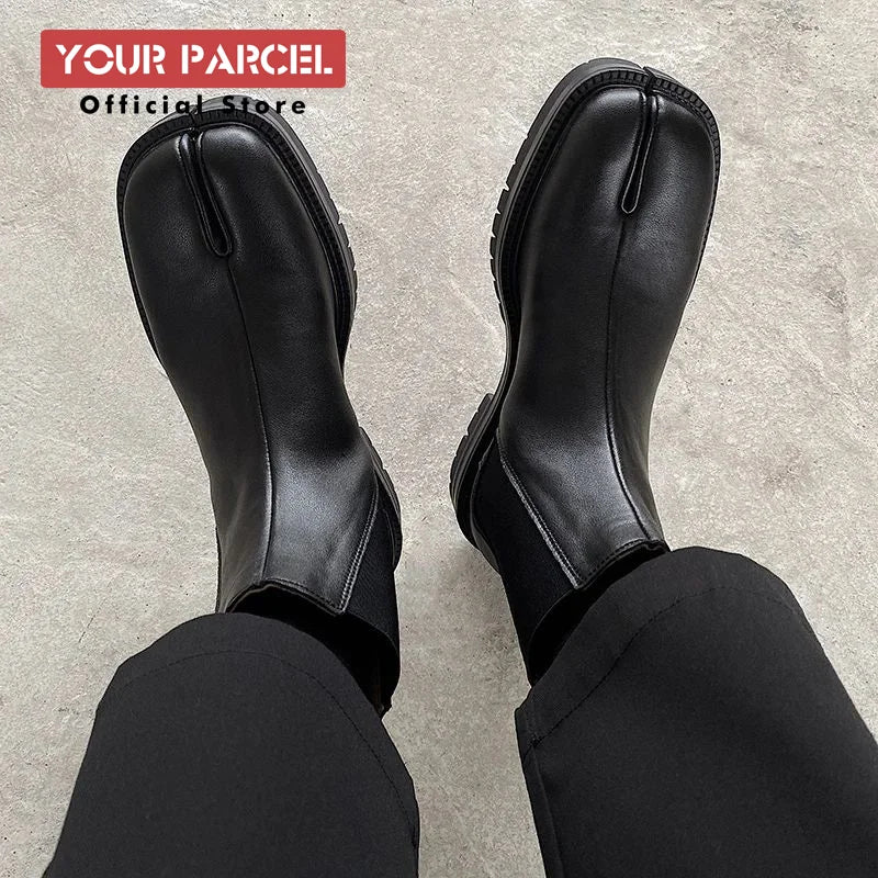 Chelsea Boots - Slip-On Round Toe Low Heel Korean British Style - Men & Women