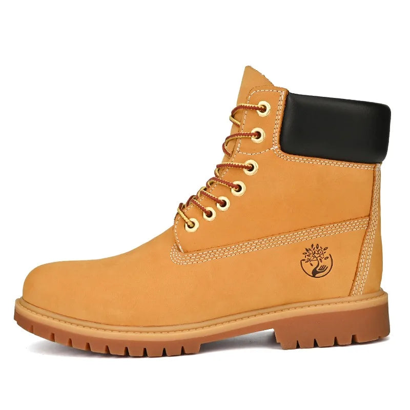 TRAIL PEAK - Unisex High-Top Leather Ankle Boots - Waterproof, Lace Up, Anti-Slip Hiking