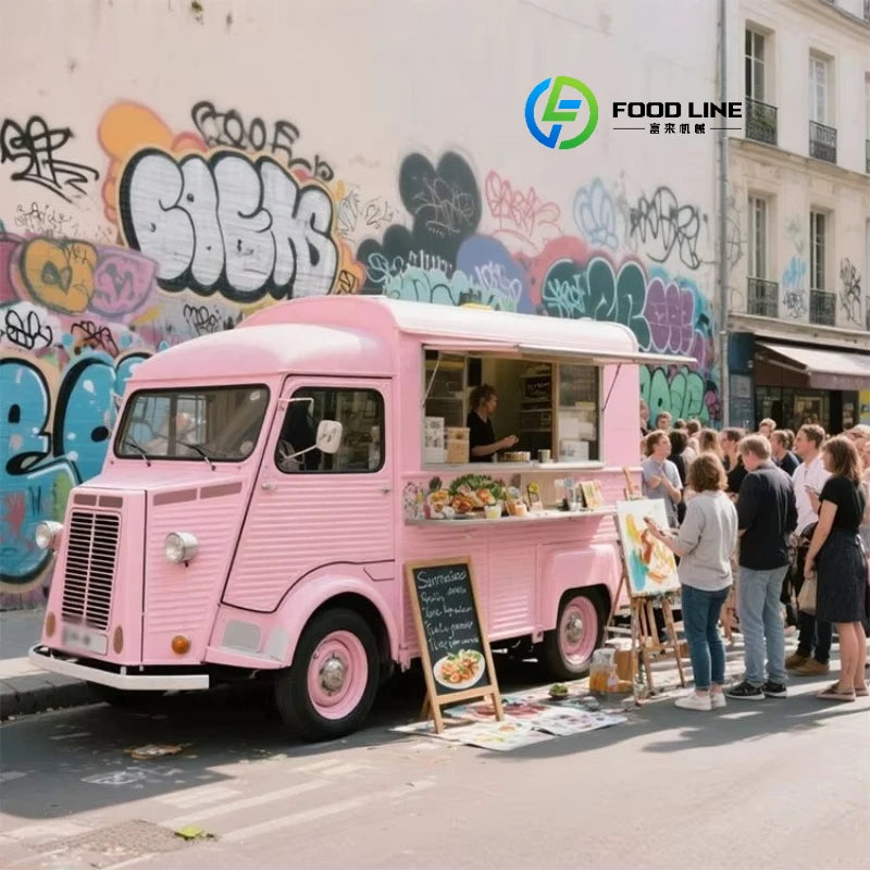 Fast Food Truck BBQ Trailer – Vintage Citroen Van Street Cart