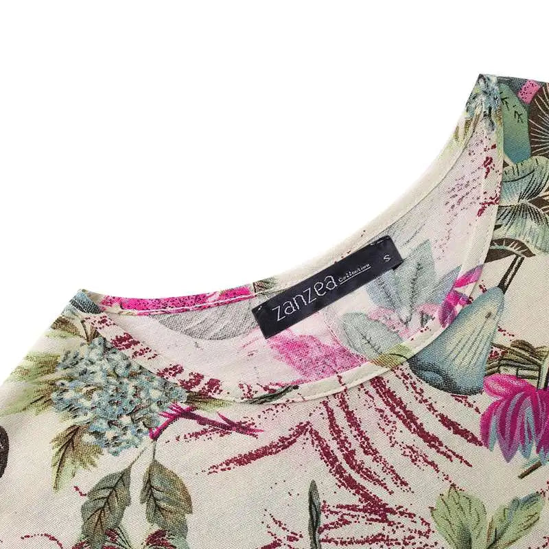 Women's Summer Short Sleeve Sundress ZANZEA Woman Floral Printed Dress Bohemian Elegant Casual Oversized  Holiday Long Dresses