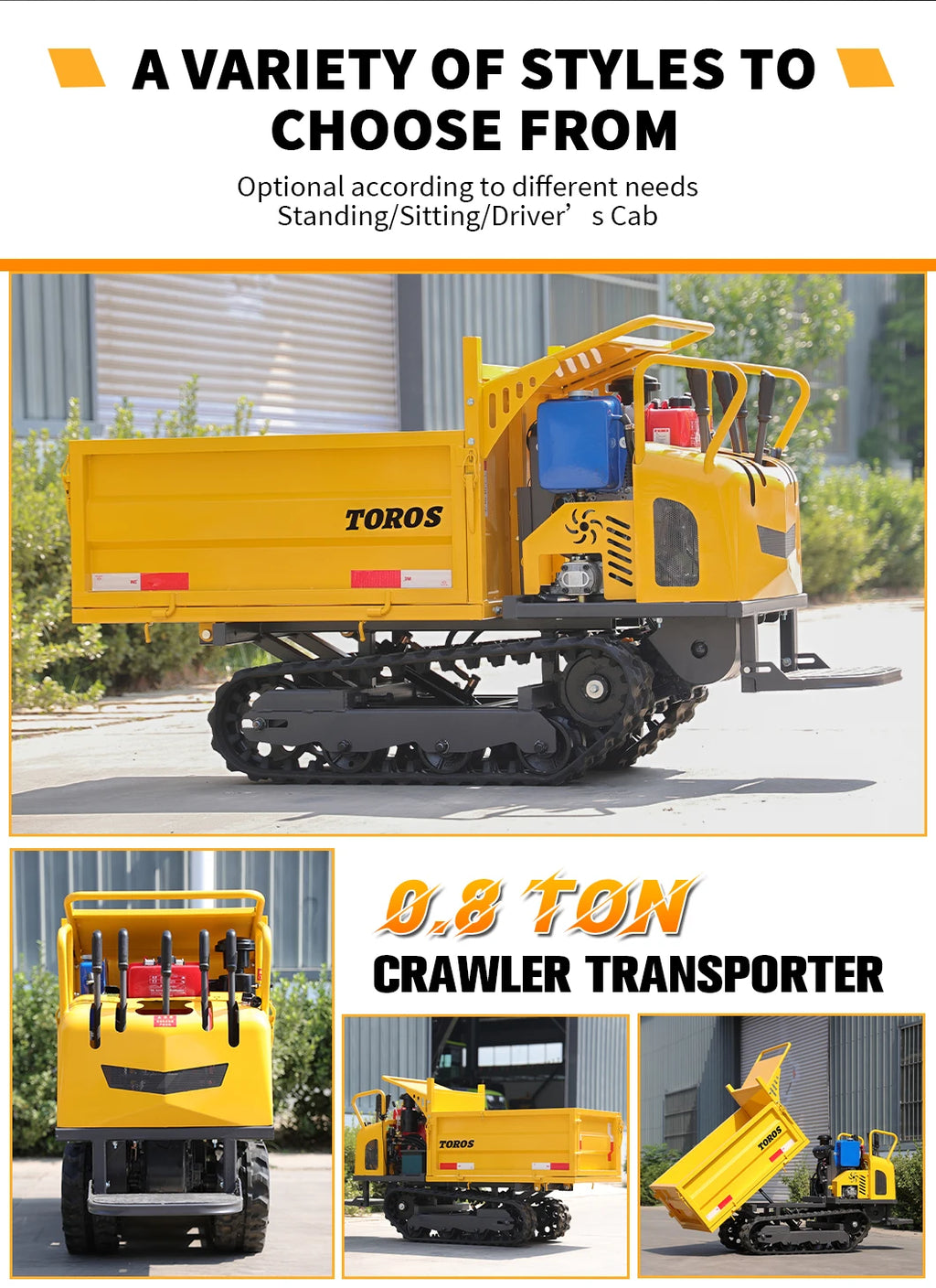TOROS Mini Crawler Dumper - 800/1000 kg - TRS-08
