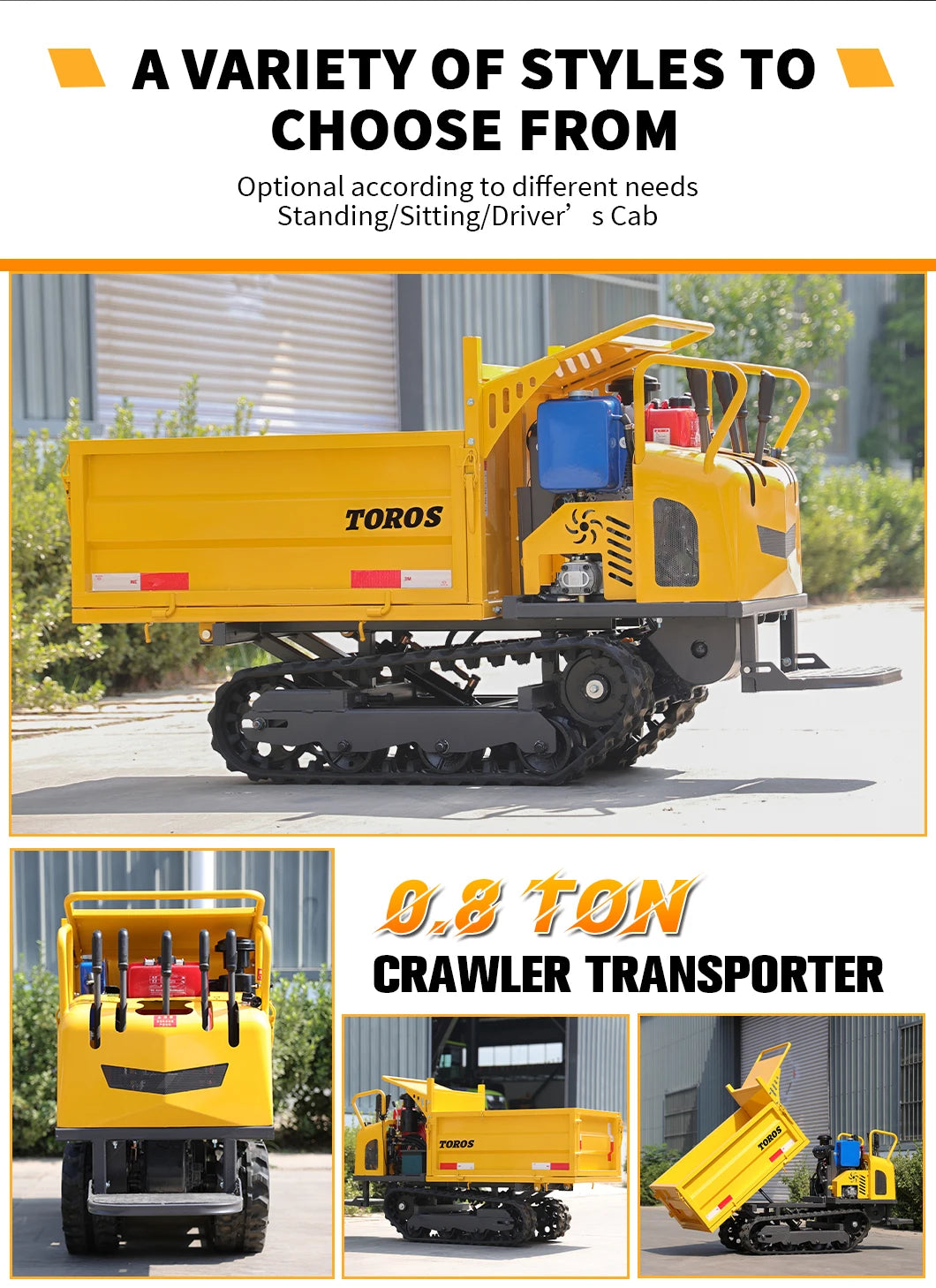 TOROS Mini Crawler Dumper - 800/1000 kg - TRS-08