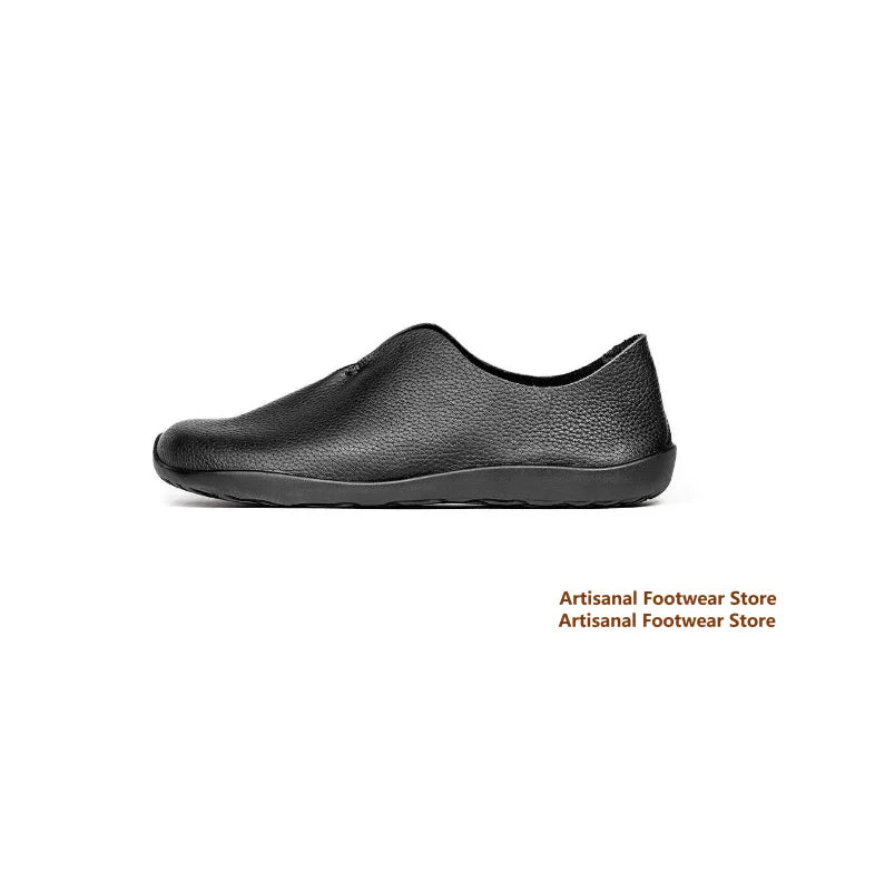 FLAT BLACK - Soft Sole Slip-On Loafers - Classic Silhouette, All-Day Ease