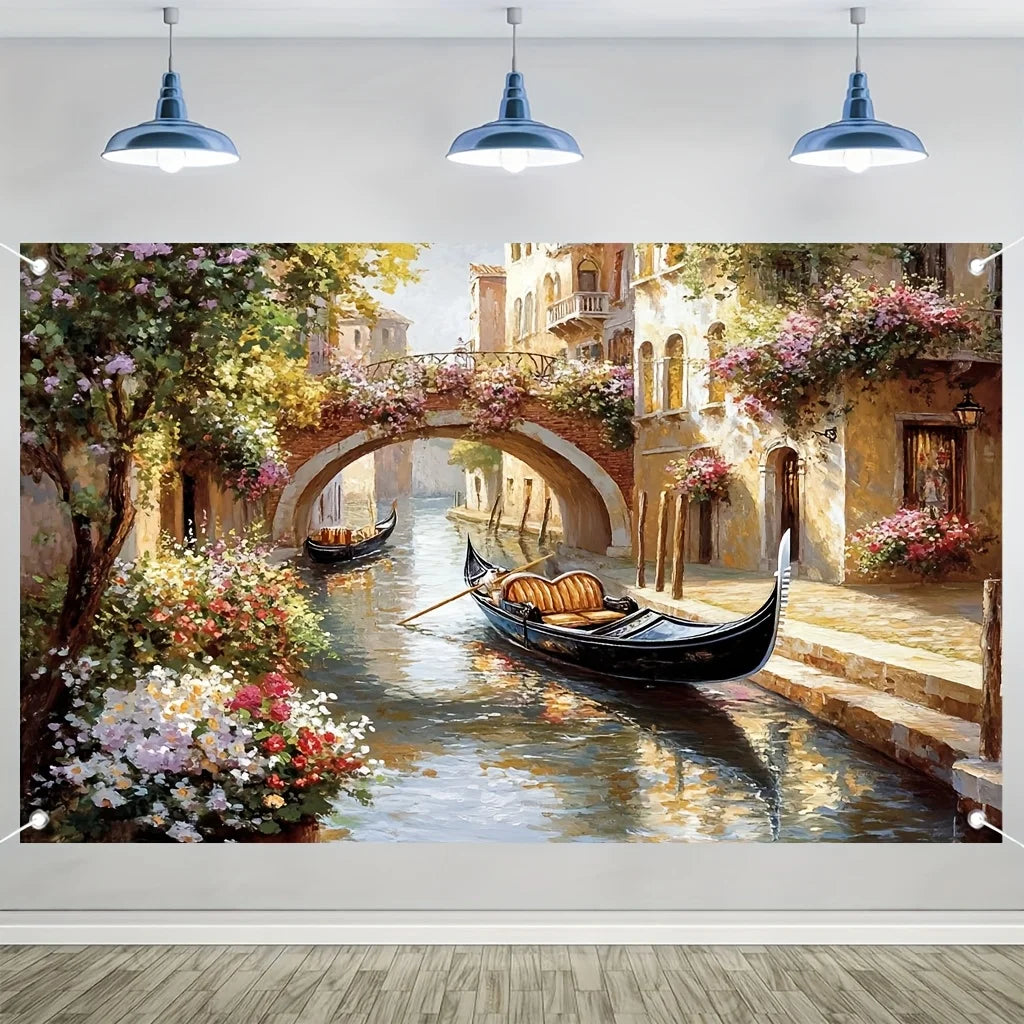 Venice Gondola Tapestry – Romantic Wall Hanging