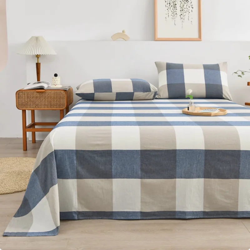 WASHED COTTON PLAID FABRIC - 100% Cotton, 270g/m - Soft Rooms
