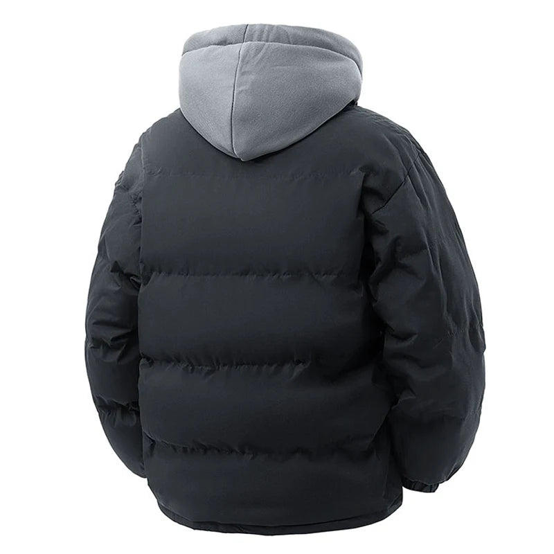 HEAVY DUTY - Men's Quilted Hooded Puffer Parka - Thick Loose Winter Coat