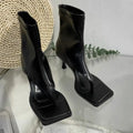 Stiletto Clip-in Herringbone Toe Square Toe Sandals Women's High Heel Cold Boots All-match Booties Summer