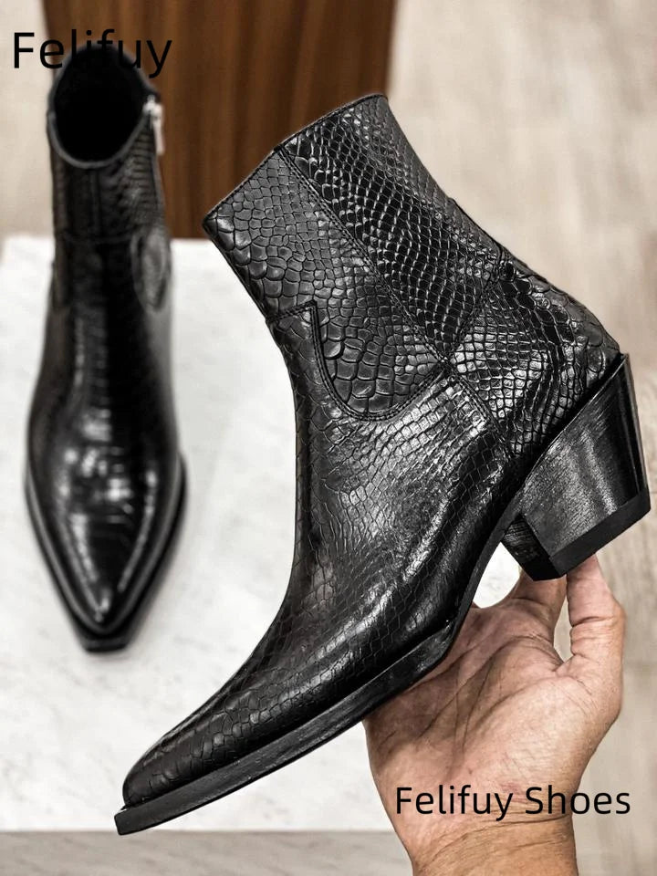 IRON MILE - Genuine Leather Motorcycle Ankle Boots - Square Toe, Zero Compromise