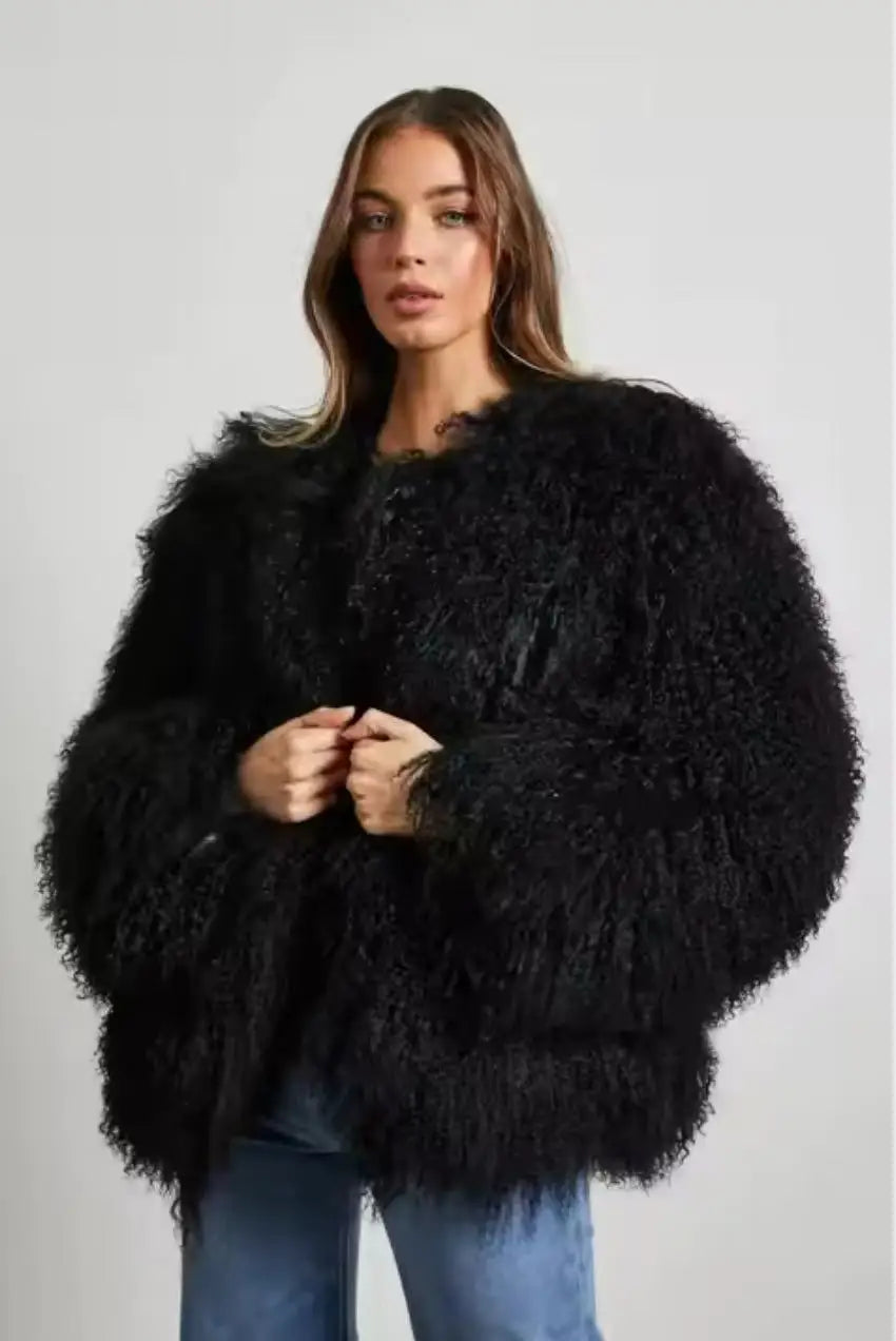 Sheep Fur Coat - Relaxed Fit - Colourful Winter