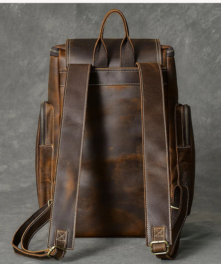 Vintage Crazy Horse Leather Backpack