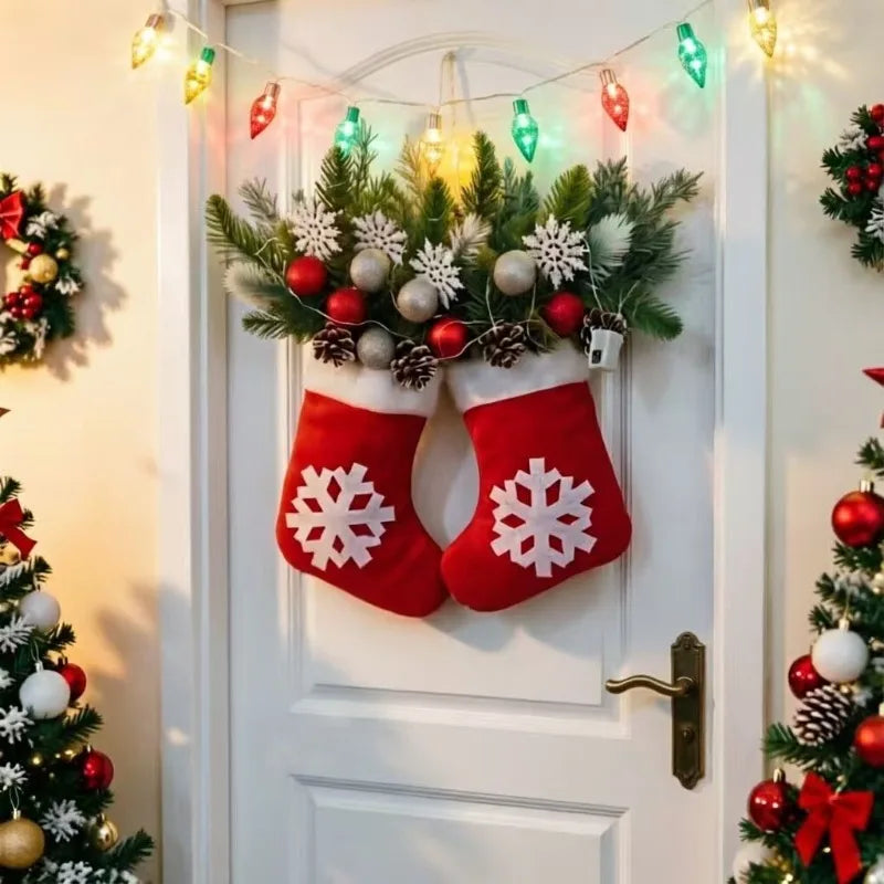 Lighted Christmas Glove Wreath - Small or Large - Cosy Welcome