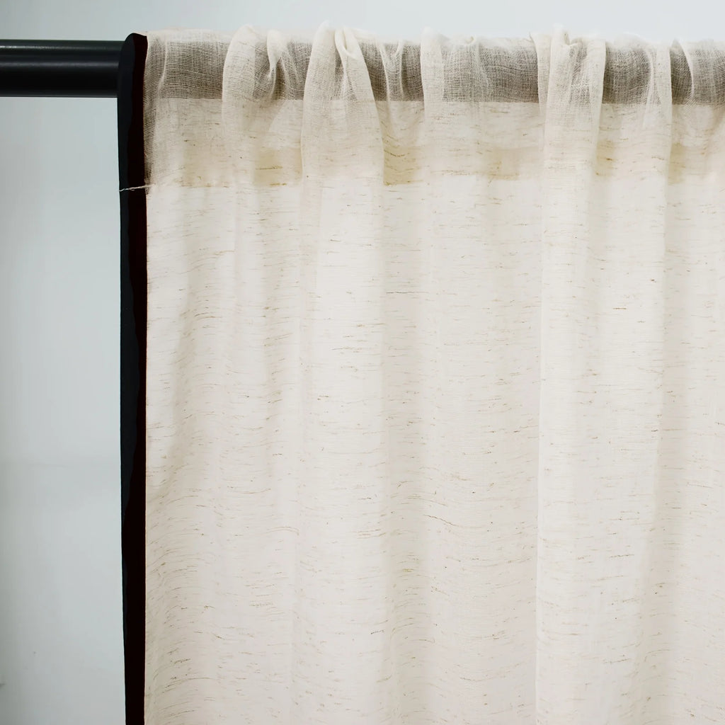 PLAIN LINEN SHEER CURTAIN - Semi-Transparent, Multi-Size & Heading - Light Rooms