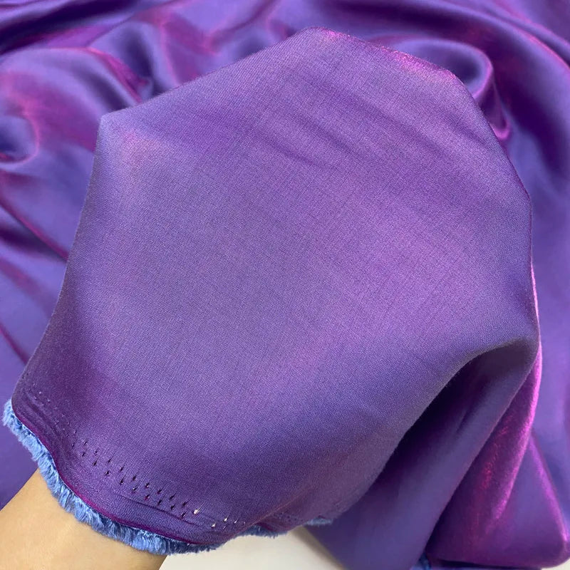 IRIDESCENT SATIN FABRIC - Shiny Gradient Mercerized Cloth for Dresses & Costumes - Sold by the Yard