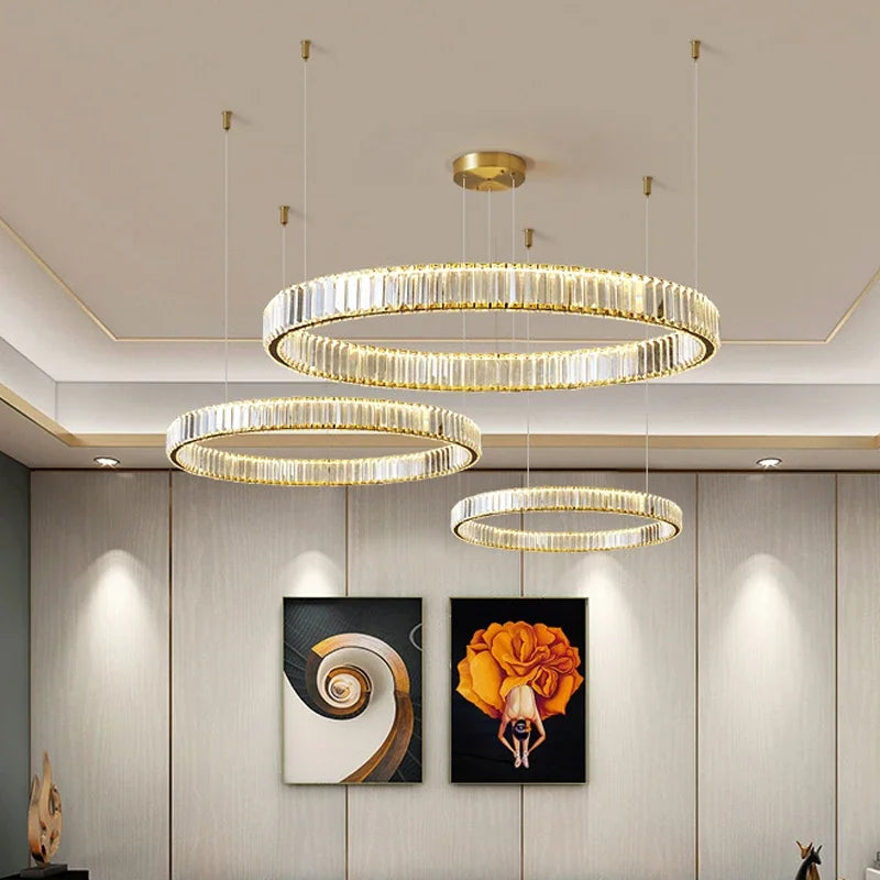 HALO LUXE – 4-Ring Crystal Chandelier