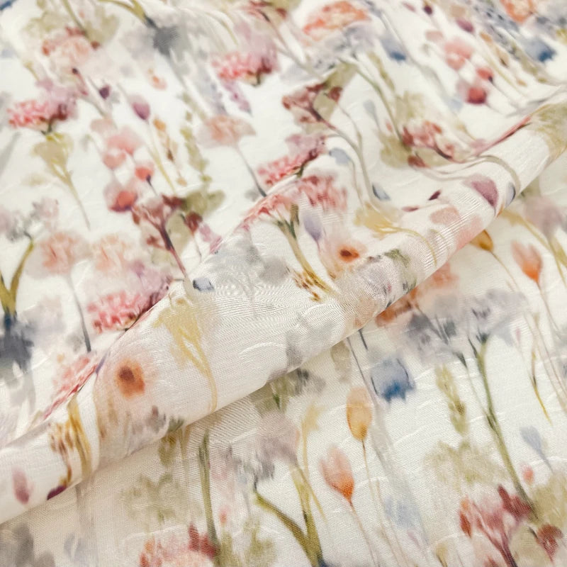 DARK JACQUARD LINEN TENCEL FABRIC - Printed Pattern, 150cm Wide - Bold Texture