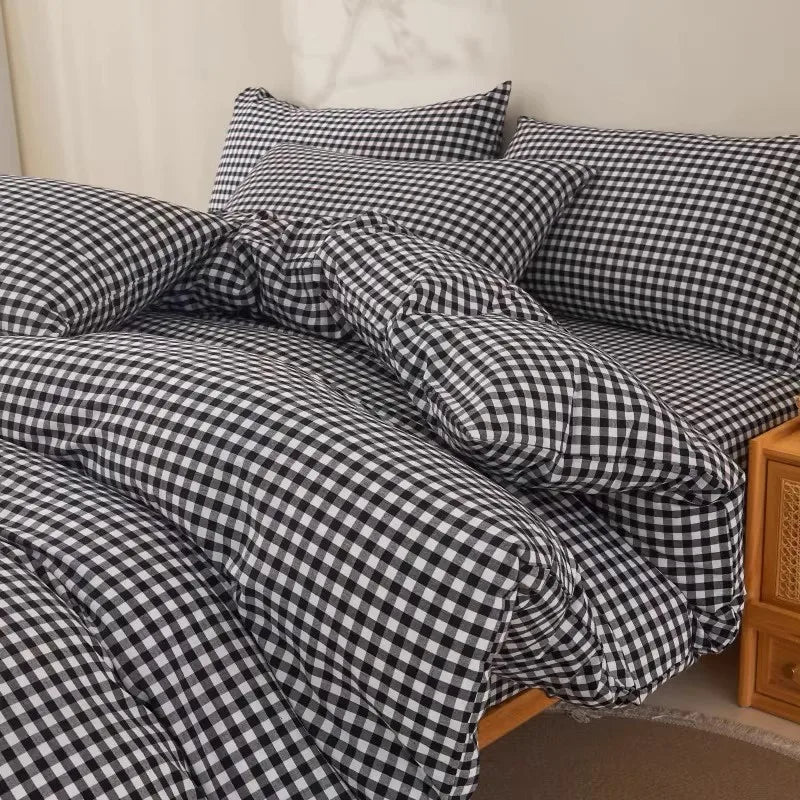 WASHED COTTON PLAID FABRIC - 100% Cotton, 270g/m - Soft Rooms