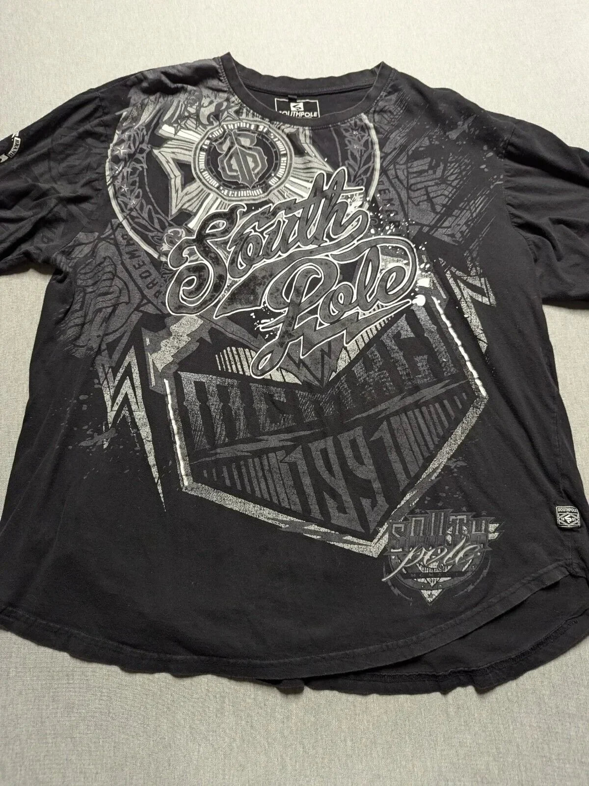High Street Southpole Short Sleeve Women Y2K Graphic Print Oversized T Shirt Harajuku Gothic Round Neck Cotton Short Sleeve Tops