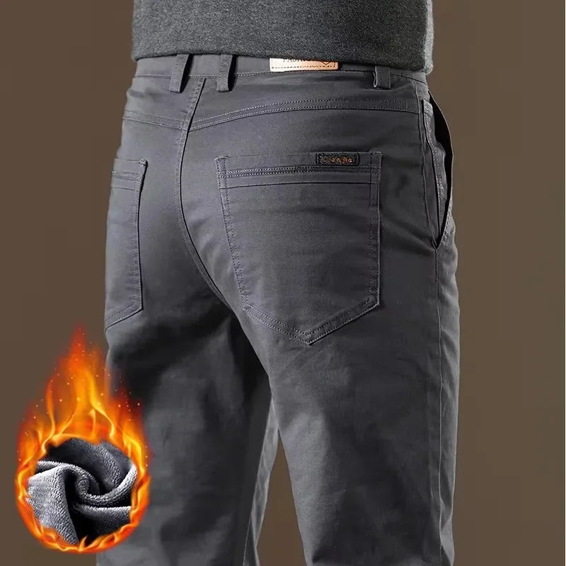 WARM STRAIGHT - Men's Fleece-Lined Business Casual Pants - 4 Colors, W28–38