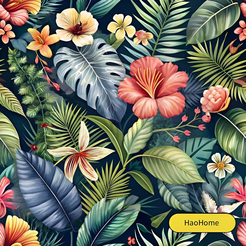 TROPICAL PALM LEAF WALLPAPER - Peel & Stick PVC - Boho Wall Decor